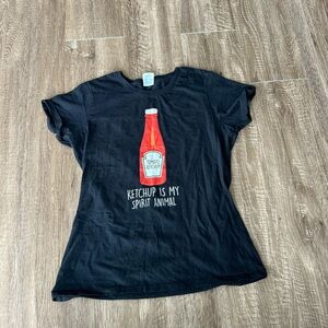 Port and Company Black Tee with Ketchup Graphic